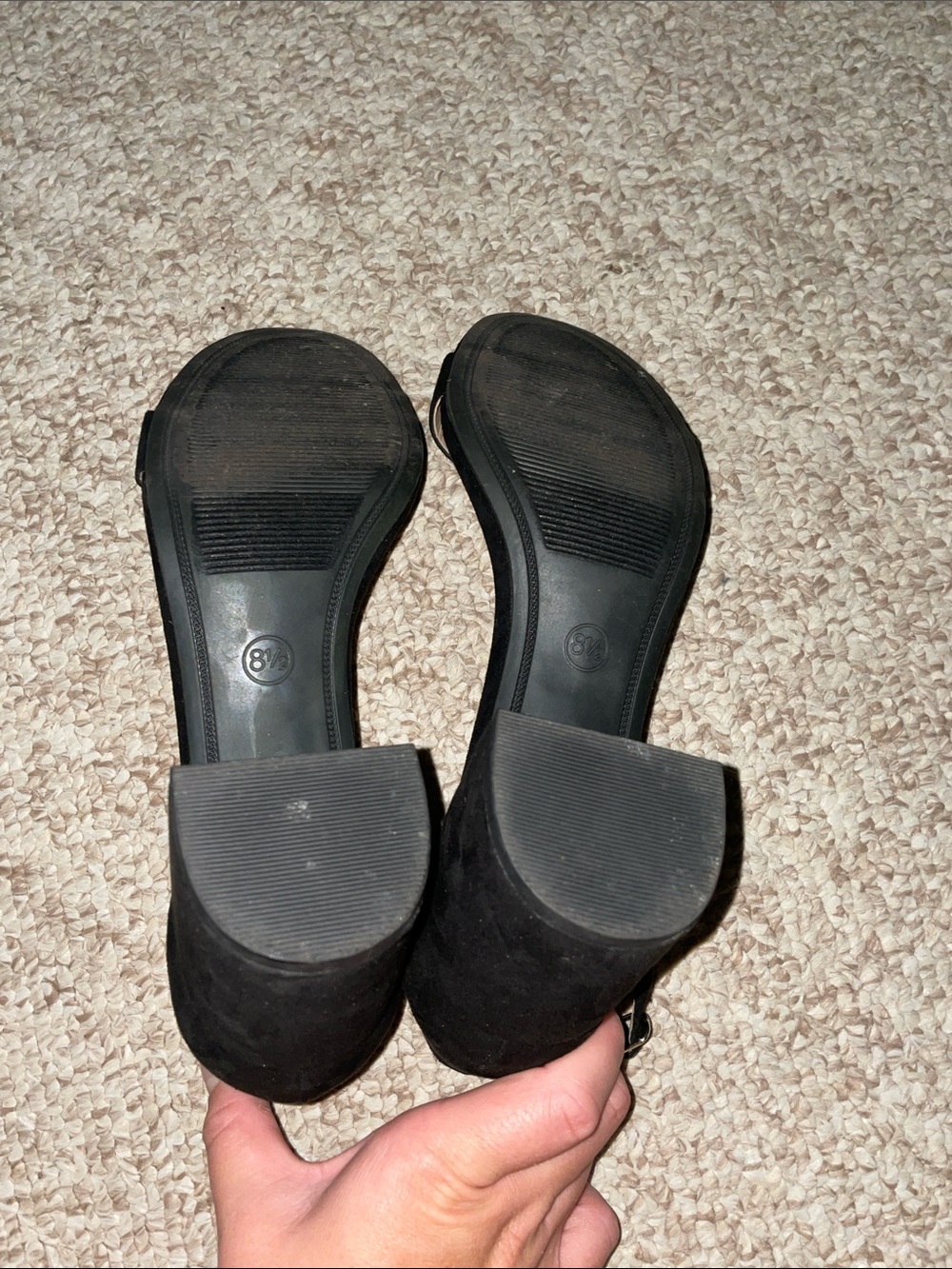 a new day Black Suede Ankle-Strap Block Heel Sandals - Picture 5 of 7